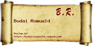 Budai Romuald névjegykártya