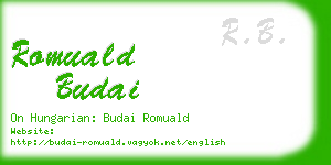romuald budai business card